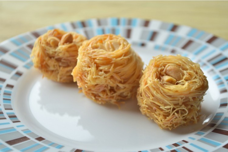 عش البلبل بالكنافة لضيافة العيد