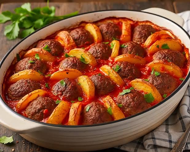 صينية صصال اللحم بالبطاطس